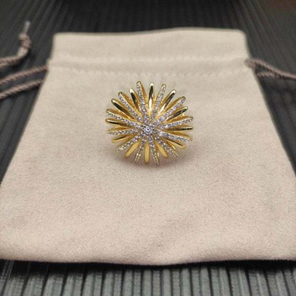 David Yurman Gold 28mm Pav&Atilde;&copy; Starburst Ring