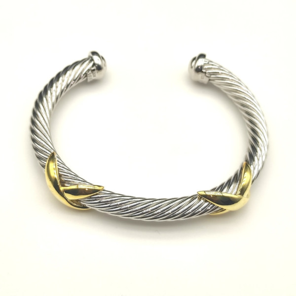 David Yurman 7mm Cable Cuff Bracelet with Double X Station Accent