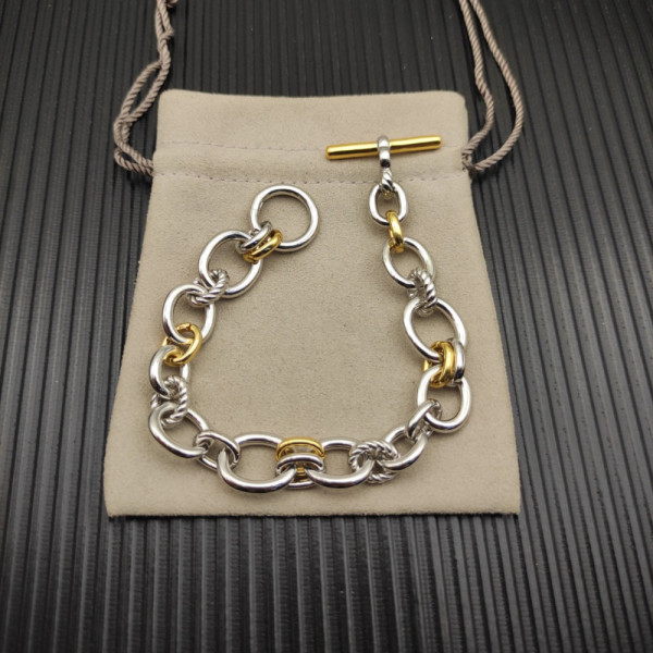 David Yurman 8mm Gold and Silver Mercer Multi-Ring Bracelet