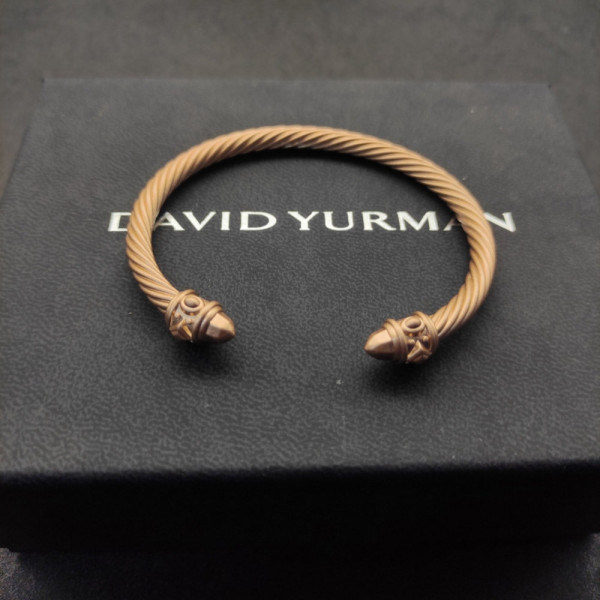 David Yurman 5mm Brown Colorful Enamel Cuff Bracelet, Fits Wrist Size 16cm - 20cm