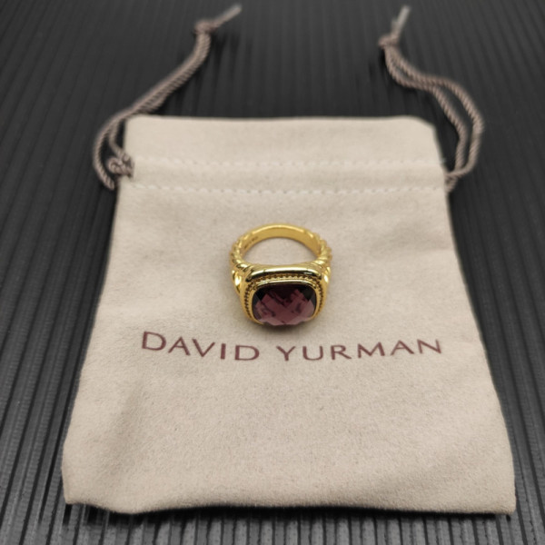 David Yurman Gold 14mm Square Purple Pav&Atilde;&copy; Diamond Ring