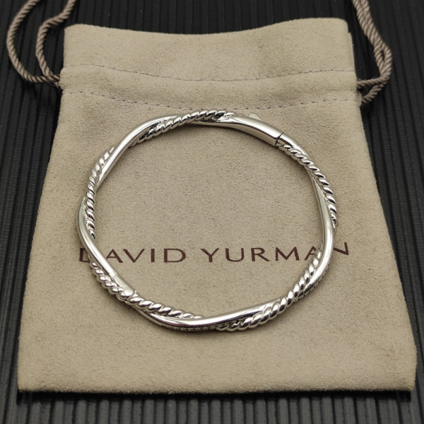 David Yurman 4.4mm Sterling Silver Small Infinity Interwoven Bangle Bracelet
