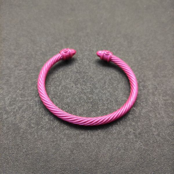 David Yurman 5mm Rose Red Colorful Enamel Cuff Bracelet, Fits Wrist Size 16cm - 20cm