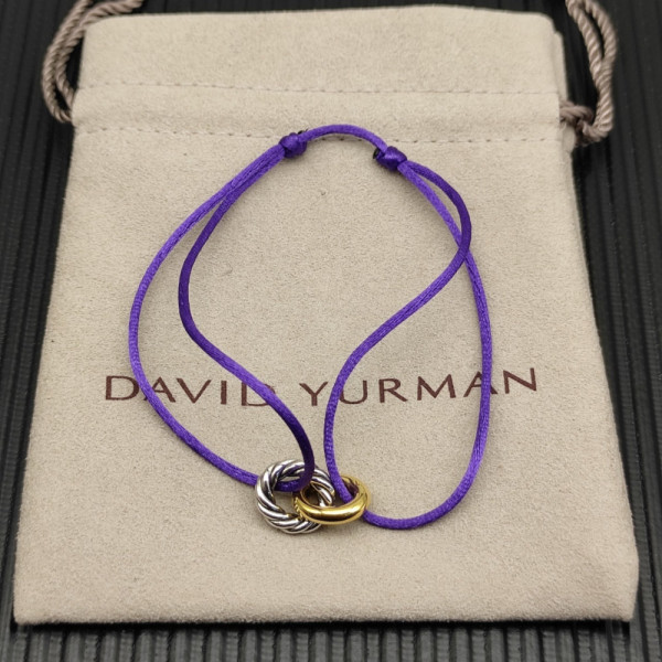 David Yurman Purple Double Ring Nylon Cord Bracelet