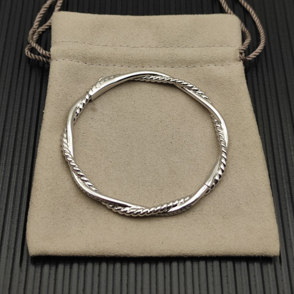 David Yurman 4.4mm Sterling Silver Small Infinity Interwoven Bangle Bracelet