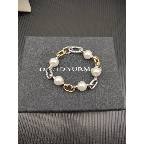 David Yurman Gold and Silver Madison Pearl Bracelet