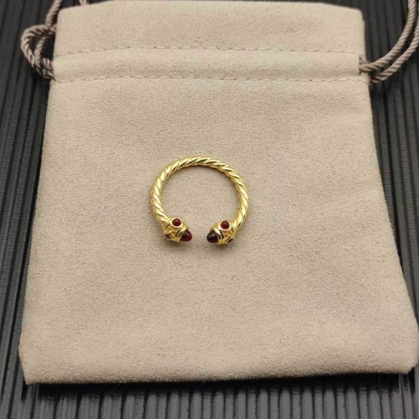 David Yurman 2.3mm Gold Renaissance Carnelian Pav&Atilde;&copy; Diamond Ring