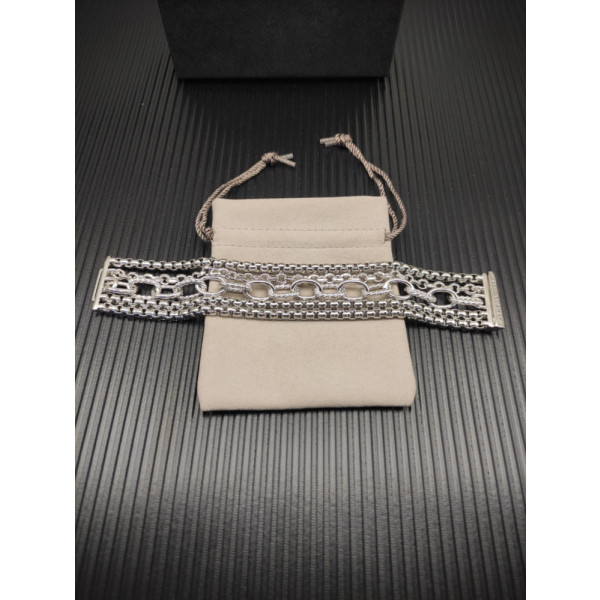 David Yurman Silver-Tone 29mm Multi-Row Chain Bracelet