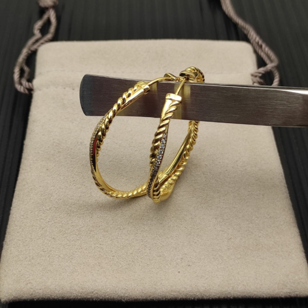 David Yurman Gold 42mm Infinity Hoop Earrings