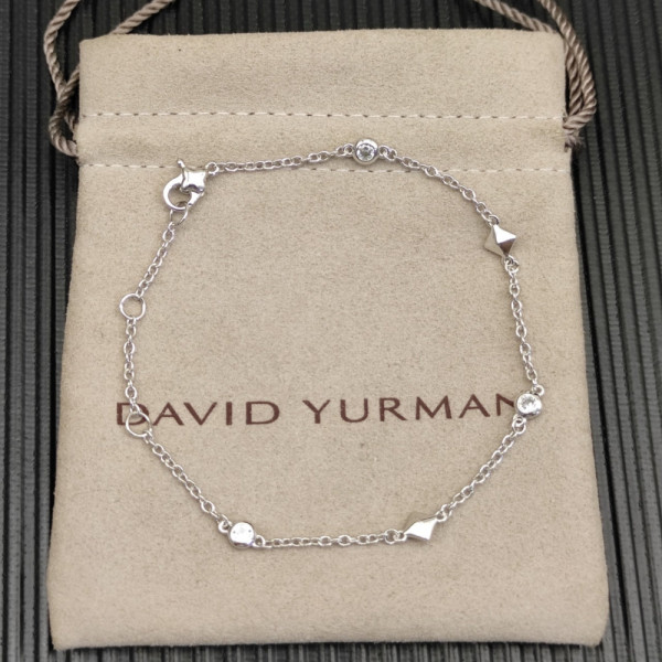 David Yurman Sterling Silver Small Modern Pav&Atilde;&copy; Diamond Bracelet