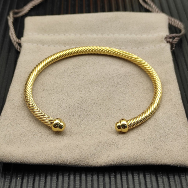 David Yurman 4mm Gold Round End Bracelet