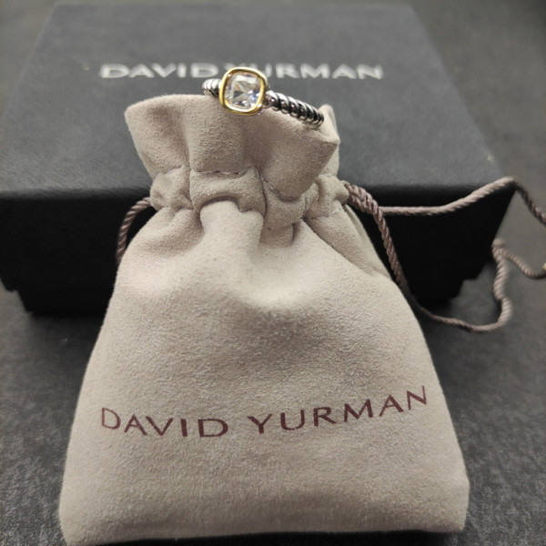 David Yurman 6mm Wide Square White Diamond Ring