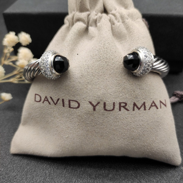 David Yurman 7mm Full Pav&Atilde;&copy; Black Diamond End Cap Bracelet