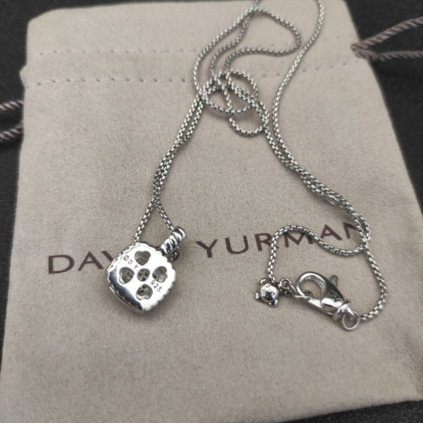 David Yurman 7mm Cushion-Cut Fully Pav&Atilde;&copy; Diamond Necklace