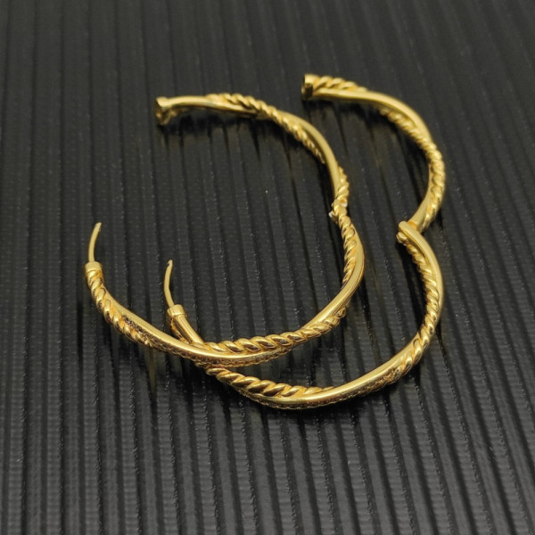 David Yurman Gold 42mm Infinity Hoop Earrings