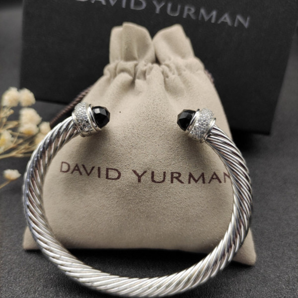 David Yurman 7mm Full Pav&Atilde;&copy; Black Diamond Cable Bracelet