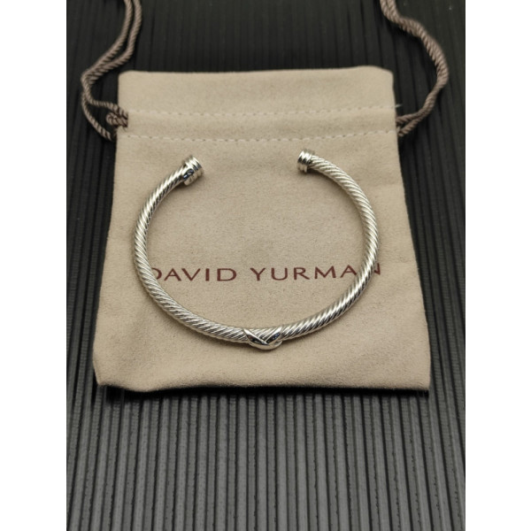 David Yurman 4mm Silver Single X Bracelet