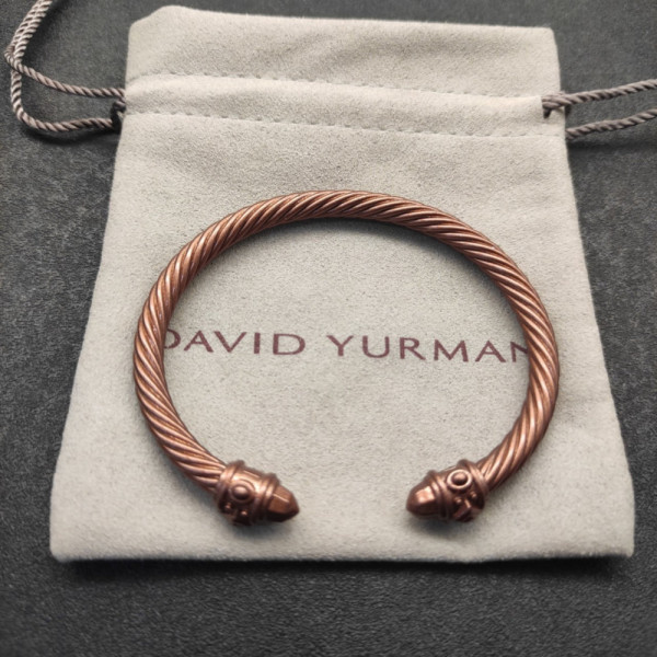 David Yurman 5mm Beige Colorful Enamel Cuff Bracelet, Fits Wrist Size 16cm - 20cm