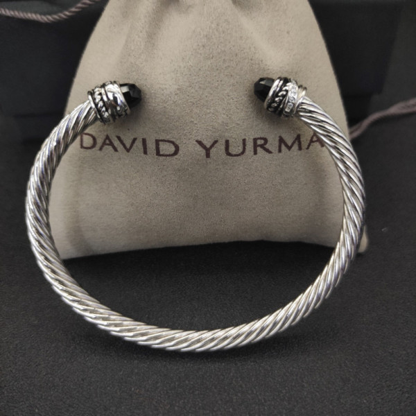 David Yurman 5mm Cable Classics Rotating Black Diamond Cuff Bracelet