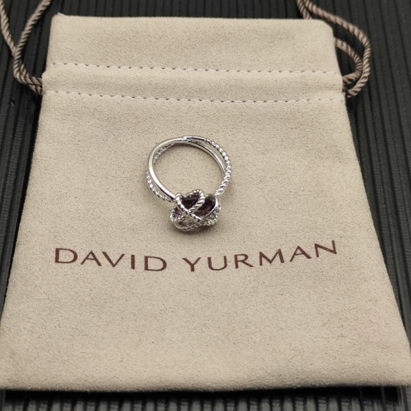 David Yurman 11mm Hexagon Purple Pav&Atilde;&copy; Diamond Ring