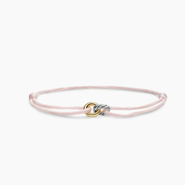 David Yurman Pink Double Ring Nylon Cord Bracelet