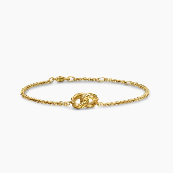 David Yurman 8mm Gold Double Ring Cable Bracelet