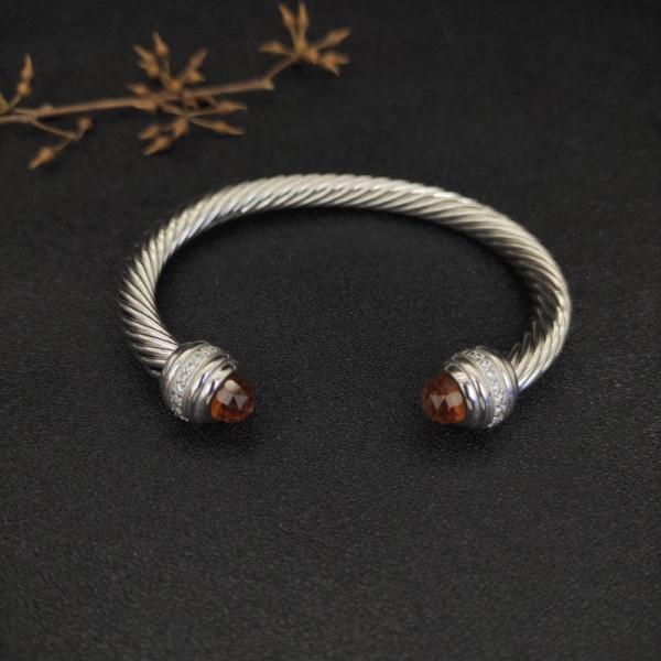 David Yurman 7mm Champagne Diamond-Set Cable Cuff Bracelet