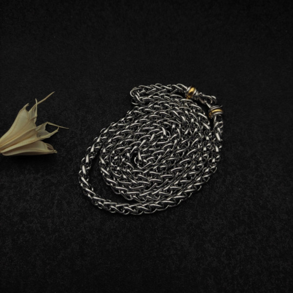 David Yurman 6mm Gold and Silver Hook Clasp Necklace