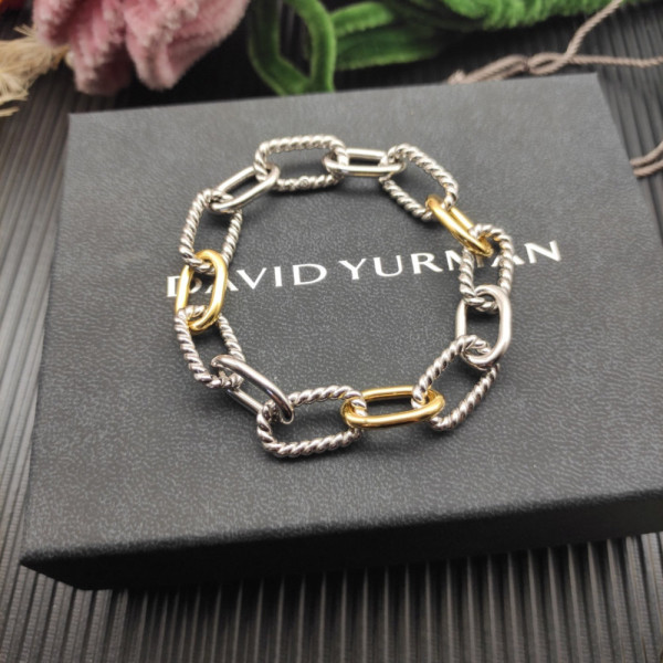 David Yurman Madison Three-Row Gold and Silver Chain Bracelet