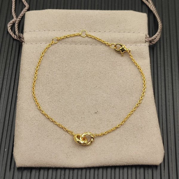 David Yurman 8mm Gold Double Ring Cable Bracelet