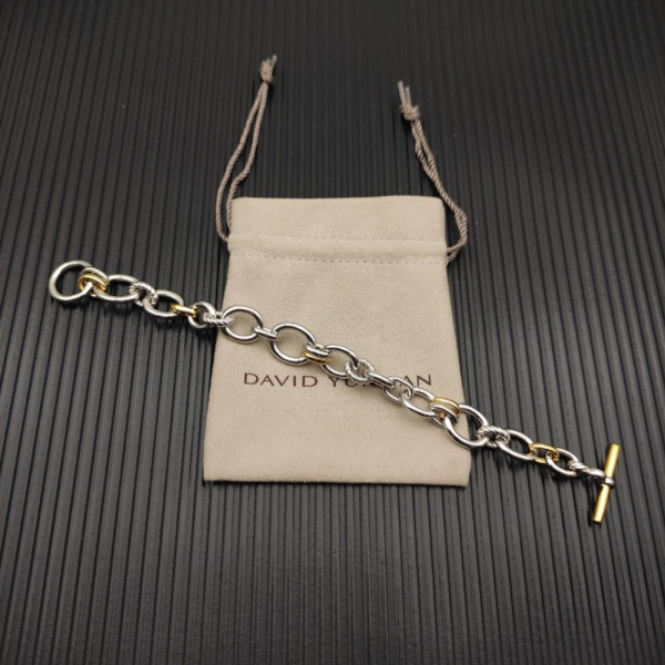 David Yurman 8mm Gold and Silver Mercer Multi-Ring Bracelet