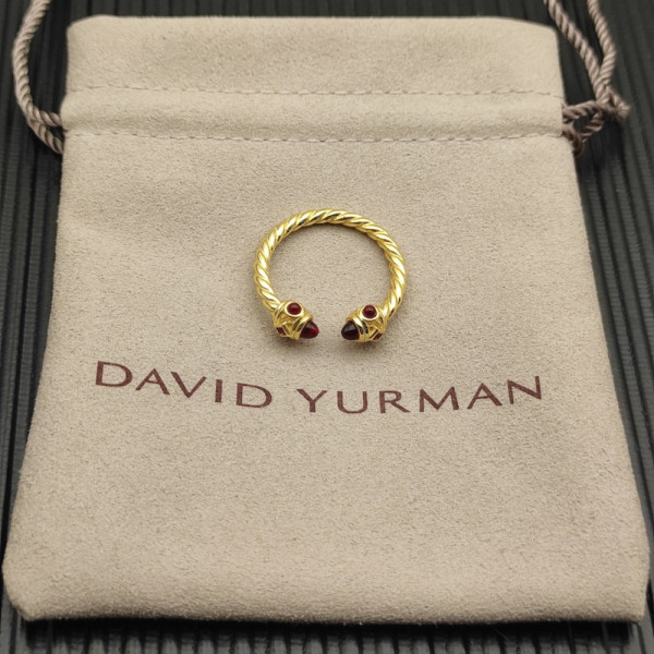 David Yurman 2.3mm Gold Renaissance Carnelian Pav&Atilde;&copy; Diamond Ring