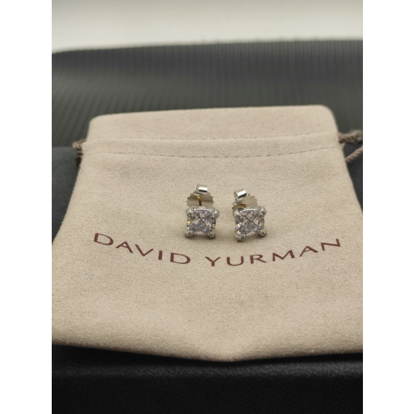 David Yurman 8mm Four-Prong White Diamond Stud Earrings