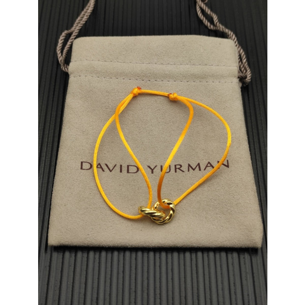 David Yurman Yellow Double Ring Gold Nylon Cord Bracelet
