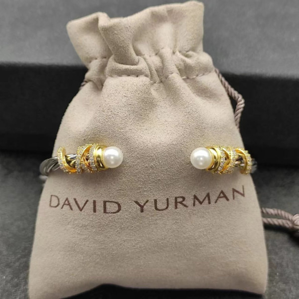 David Yurman 4mm Pearl Cable Cuff Bracelet