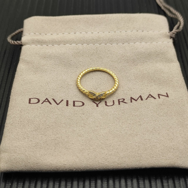David Yurman 2.2mm Gold Cable X Pav&Atilde;&copy; Diamond Ring