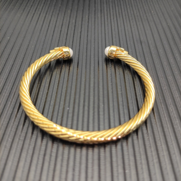 David Yurman Gold 5mm Five-Row Pav&Atilde;&copy; Diamond Pearl Bracelet