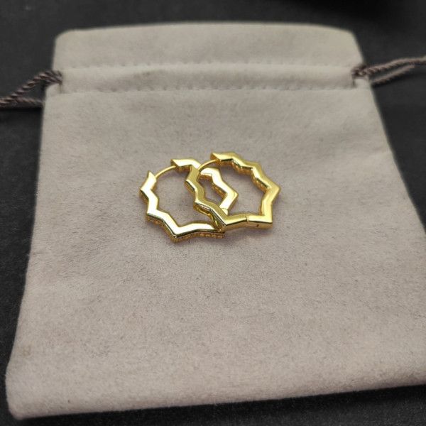 David Yurman 22.8&Atilde;2.6mm Gold Pav&Atilde;&copy; Hexagon Earrings
