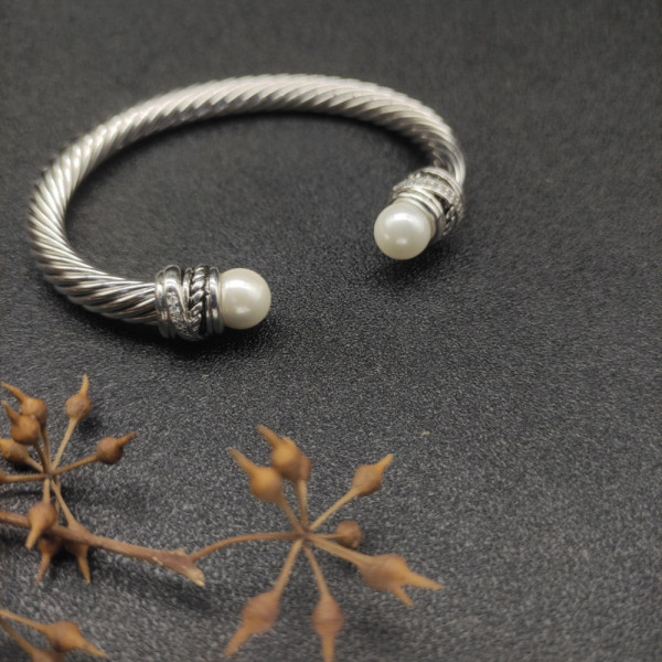 David Yurman 7mm Cable Cuff Bracelet with Rotating End Caps