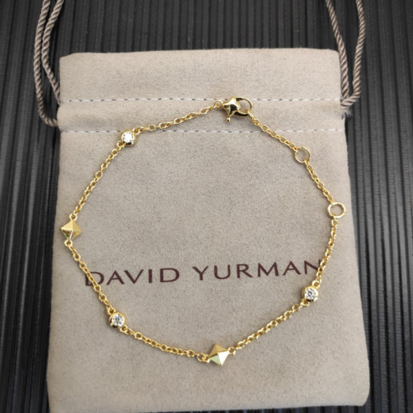 David Yurman Gold Small Modern Pav&Atilde;&copy; Diamond Bracelet