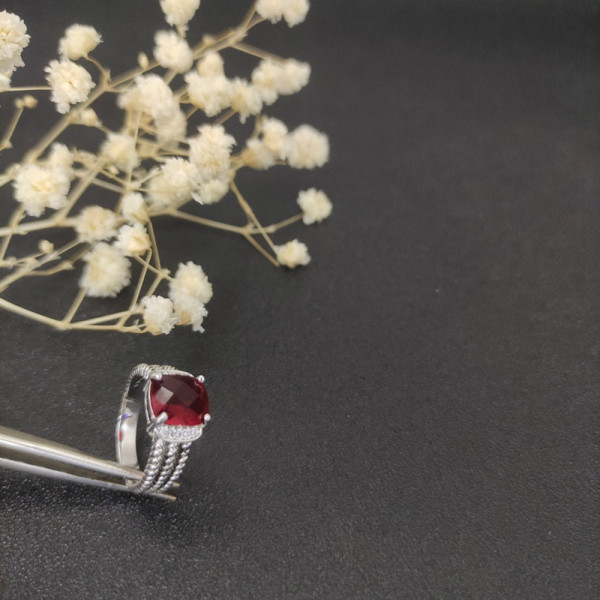 David Yurman Small Pav&Atilde;&copy; Red Diamond Ring