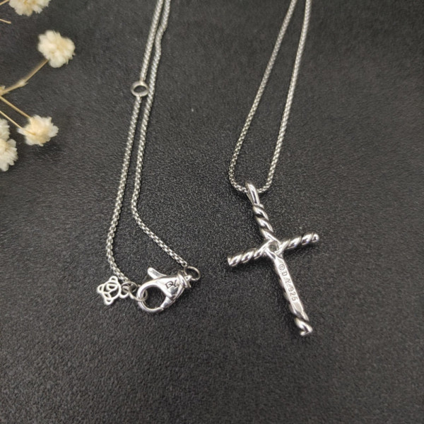 David Yurman Diamond-Accented X Cross Pendant Necklace