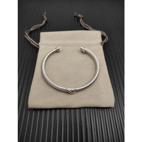 David Yurman 4mm Silver Single X Bracelet