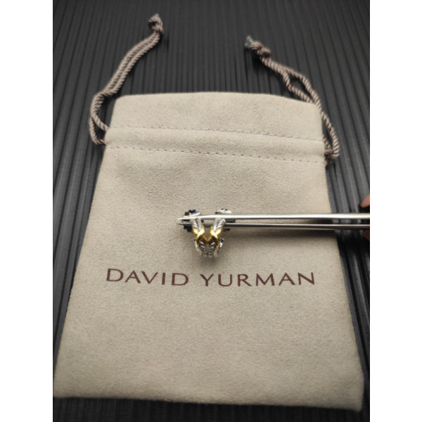 David Yurman 12.6mm X-Shape Gold and Silver Cable Hoop Earrings