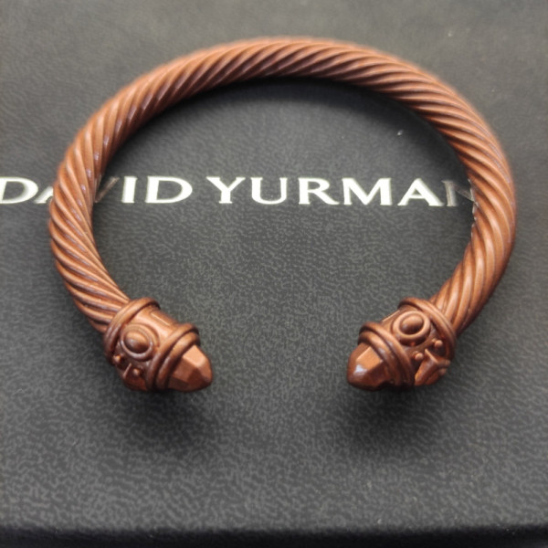 David Yurman 7mm Beige Colorful Enamel Cuff Bracelet, Fits Wrist Size 16cm - 20cm