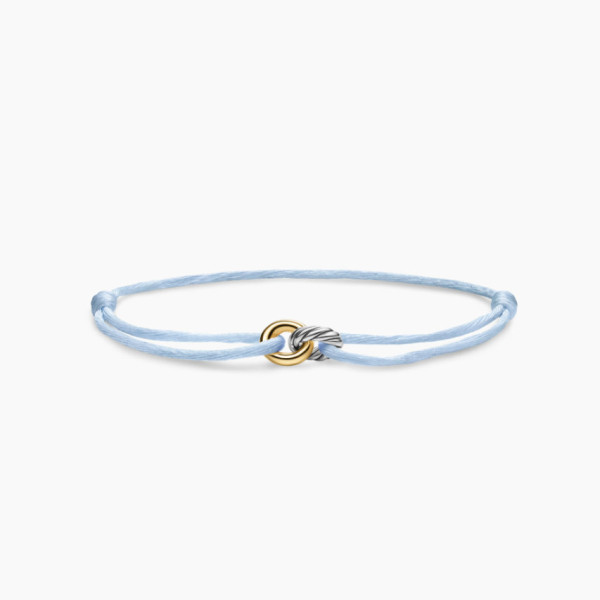 David Yurman Light Blue Double Ring Nylon Cord Bracelet