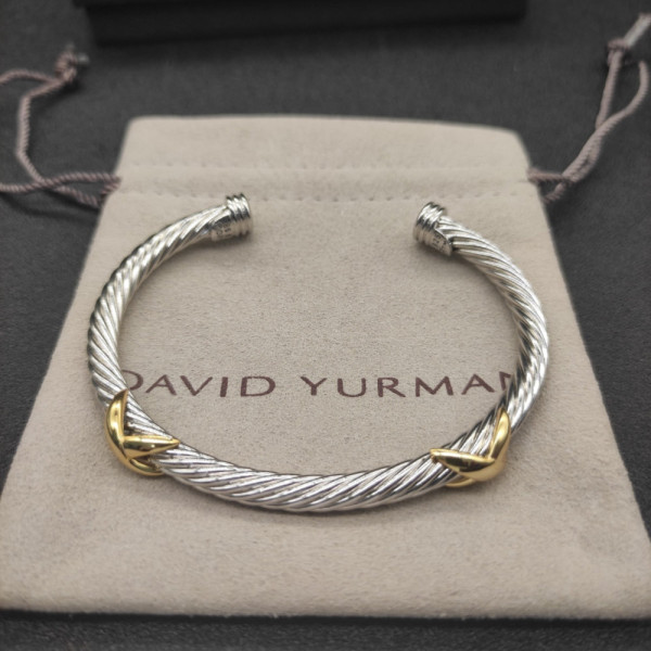 David Yurman 5mm Cable Cuff Bracelet with Double X Station Accent