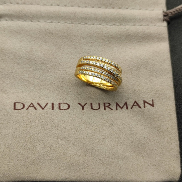 David Yurman Gold Pav&Atilde;&copy; Diamond Interlocking Ring