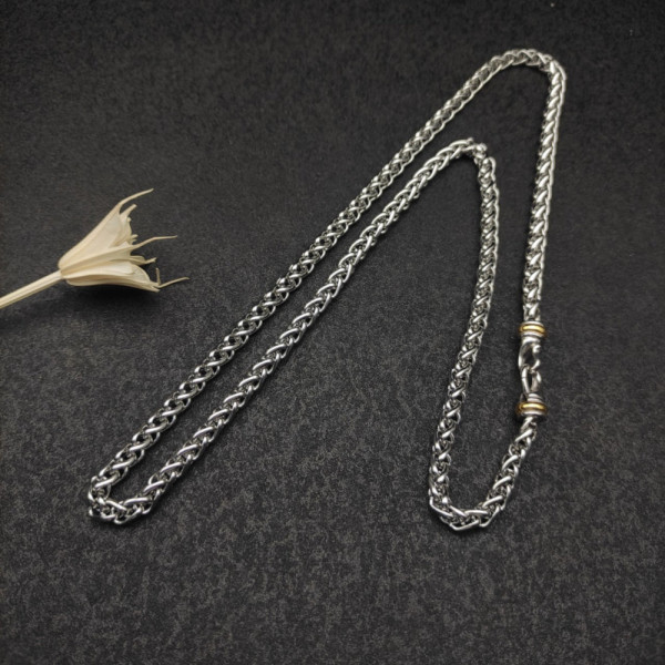 David Yurman 6mm Gold and Silver Hook Clasp Necklace