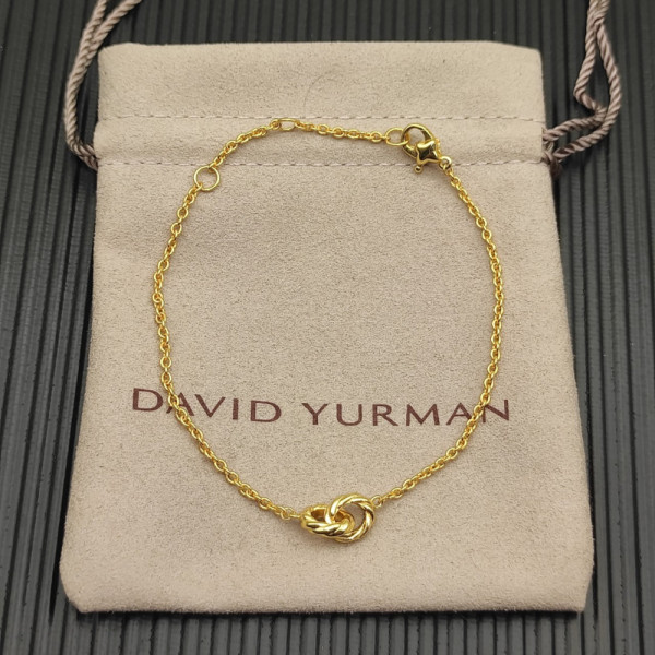 David Yurman 8mm Gold Double Ring Cable Bracelet